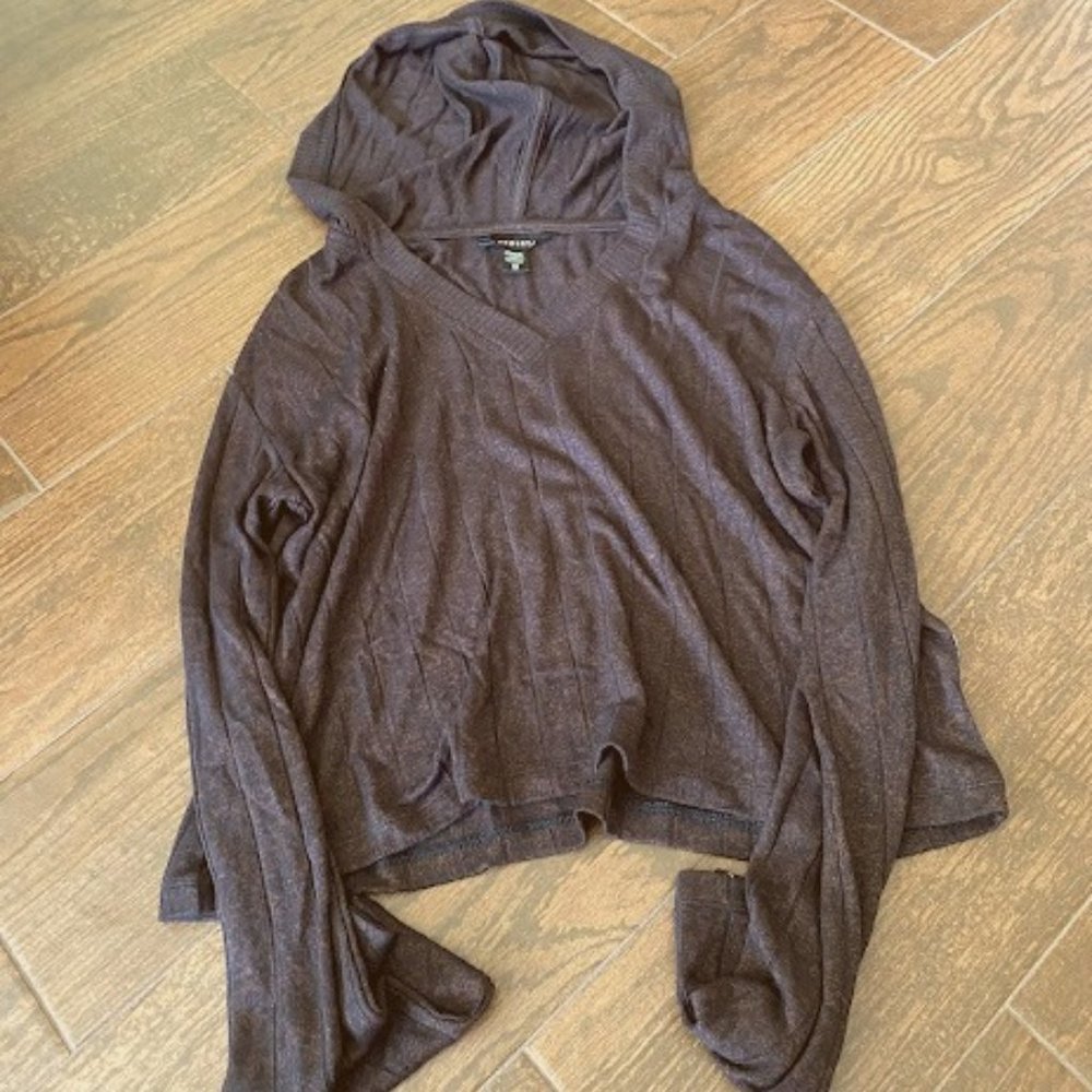 Athleta Maroon Hooded Pullover w/ Brown Speckles